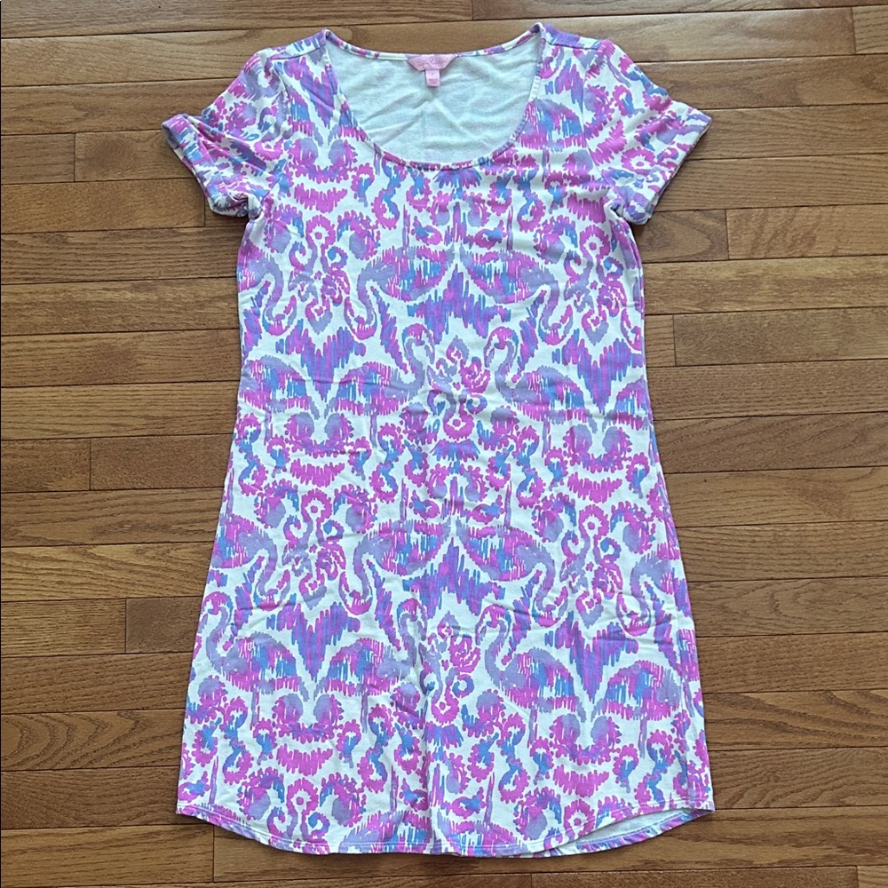 Lilly Pulitzer Pink, Purple & Blue Printed Short Sleeve Dress